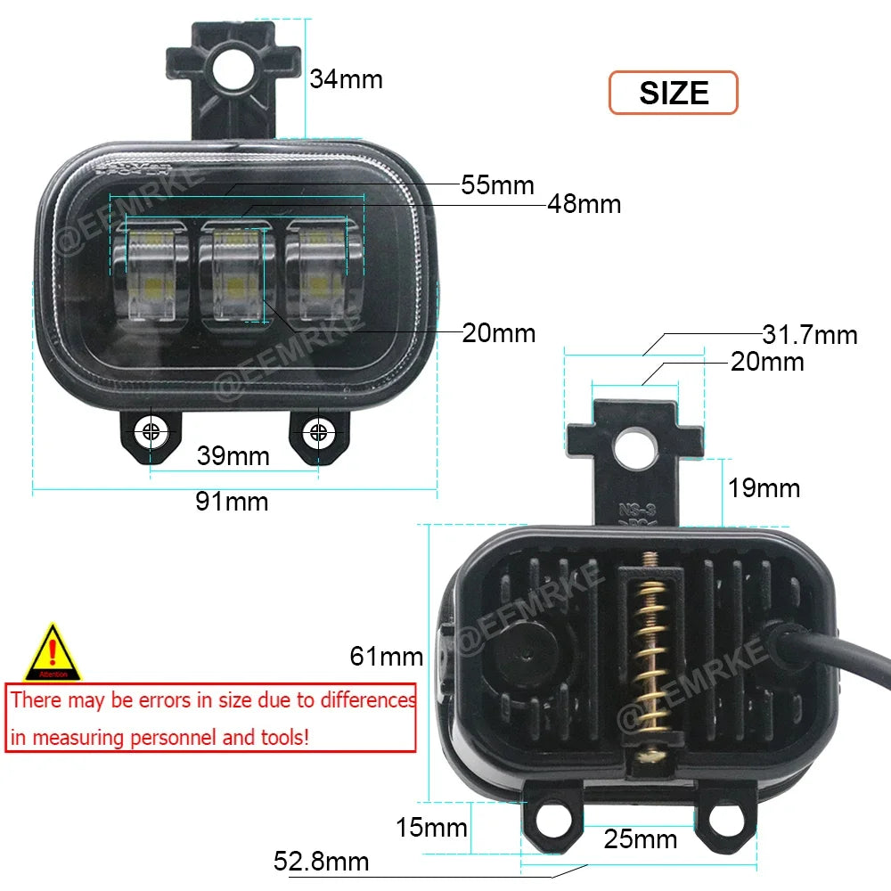 High Power 40W Led Fog Lights for Nissan Juke F16 MK II 2019 2020 2021 2022 2023 Front Head Lamp w/ Lens DRL 12V  White Yellow