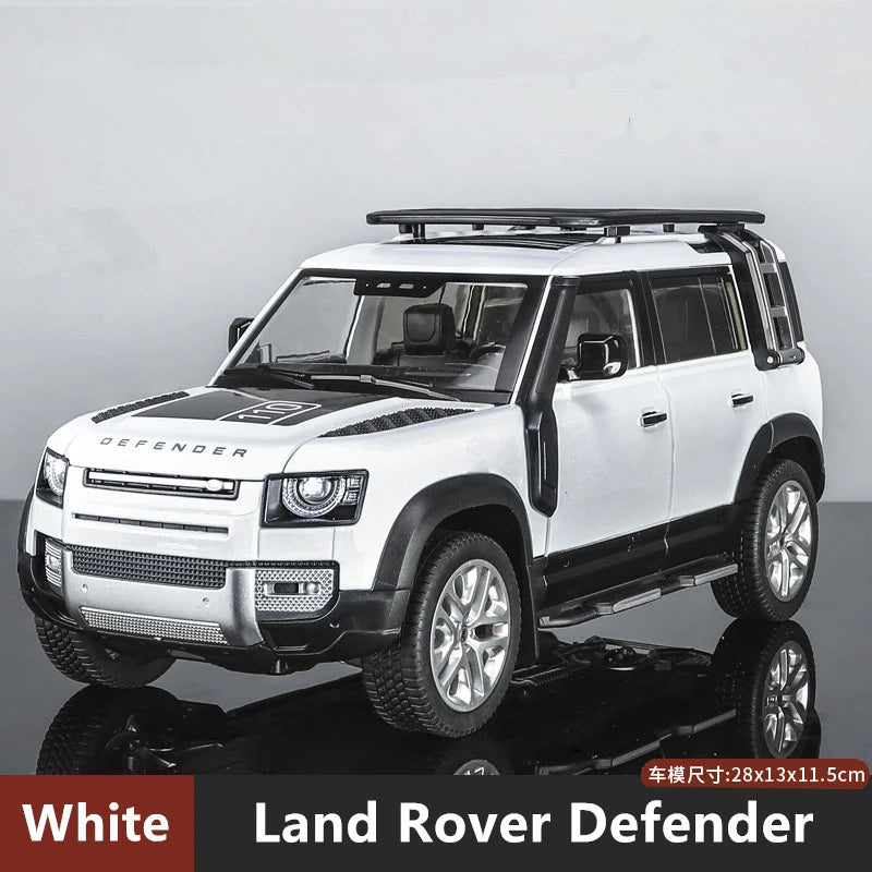 1/18 Range Land Rover Defender SUV Alloy Car Model Diecast Metal Toy Off-road Vehicle Car Model Sound Light Simulation Kids Gift
