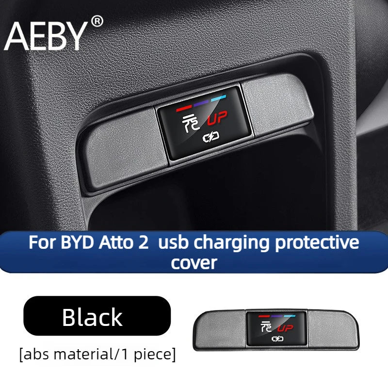 AEBY For BYD Atto 2 2024-2025 Rear Seat USB Port Protective Dust Cover , Car Charger Port Plug Seal Cap Accessories