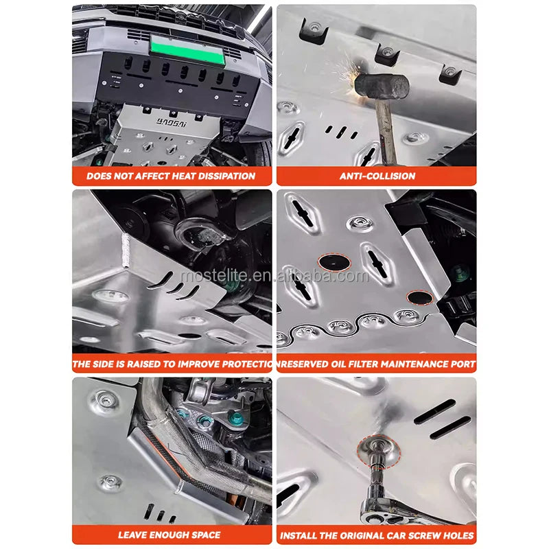 High Quality Aluminum Motor Battery Guard Under Bottom Protection Engine Guard Chassis Skid Plate For BYD Leopard 8 Accessories