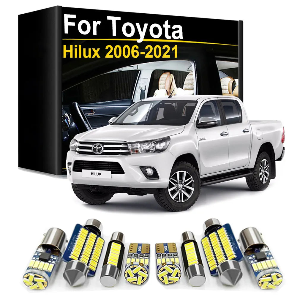 Interior LED Lights Kit For Toyota Hilux 2006 2007 2008 2009 2010 2011 2012 2013 2014 2015 2016 2017 2018 2019 2020 2021 Canbus