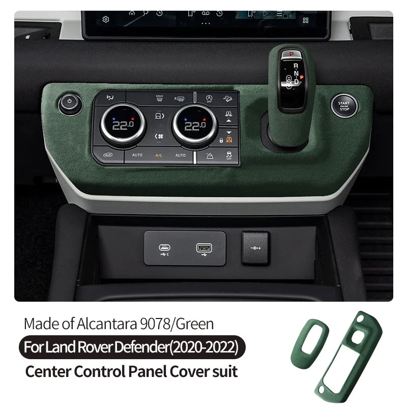 Made of Alcantara Suede Interior Central Gear Lever Console Lid Sheath Shell Cover For Land Rover DEFENDER 2020-2022 Accessories