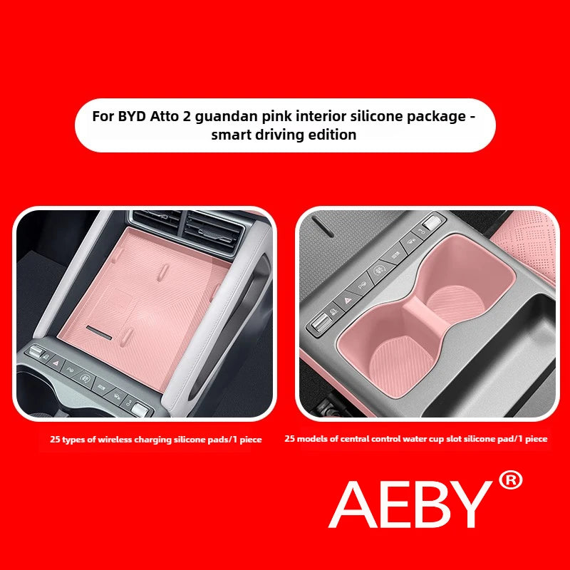 AEBY For BYD Atto 2 Smart Driving Edition 2024-2025 Wireless Charger Anti-Slip Mat, Silicone Anti-Slip Mat & Protector,interior