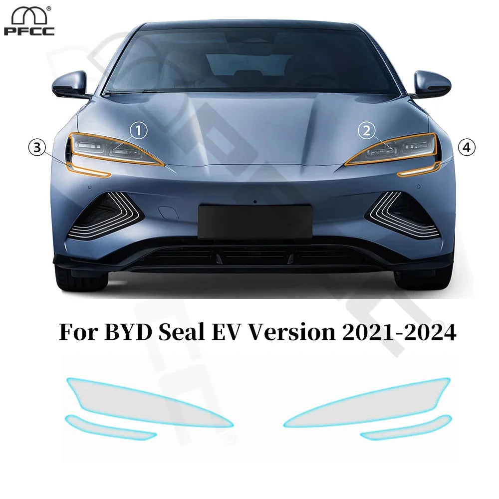 For BYD Seal EV Version 2021-2024 Car Headlight Rearview Film TPU Paint Protection Film Pre-cut Clear PPF Anti-scratch Resistant