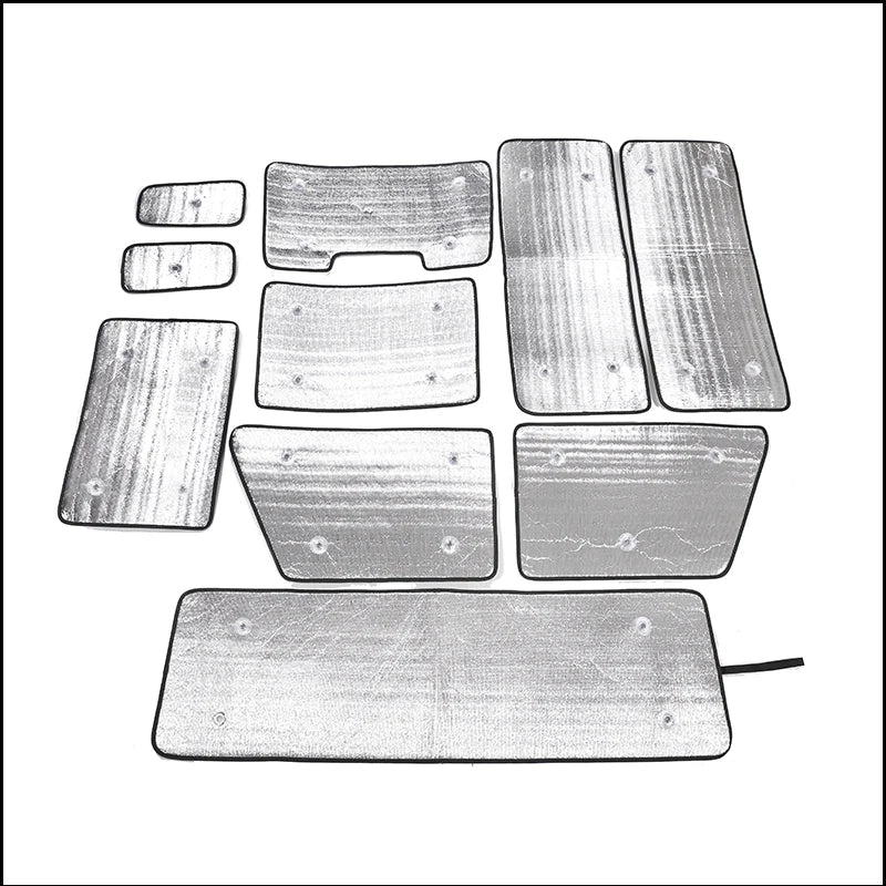 For Land Rover Defender 110 2004-2018 10Pcs Complete Window Sun Shade Kit Aluminium Foil UV Protection Full Set