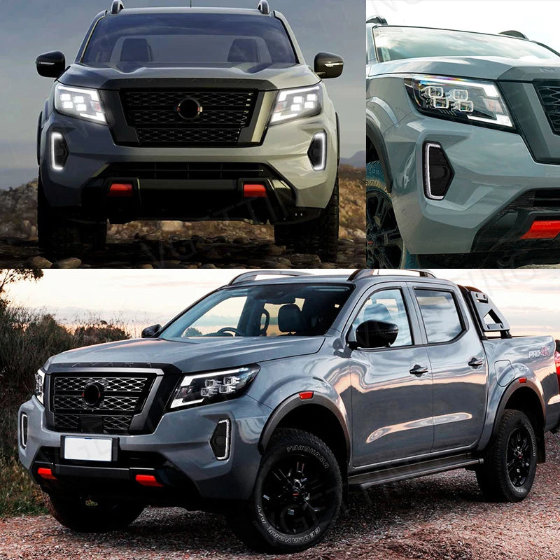 DRL Led Daytime Running Driving Fog Lamp Light Fit For Nissan Navara NP300 Frontier 2020 2021 Waterproof Turn Signal Yellow