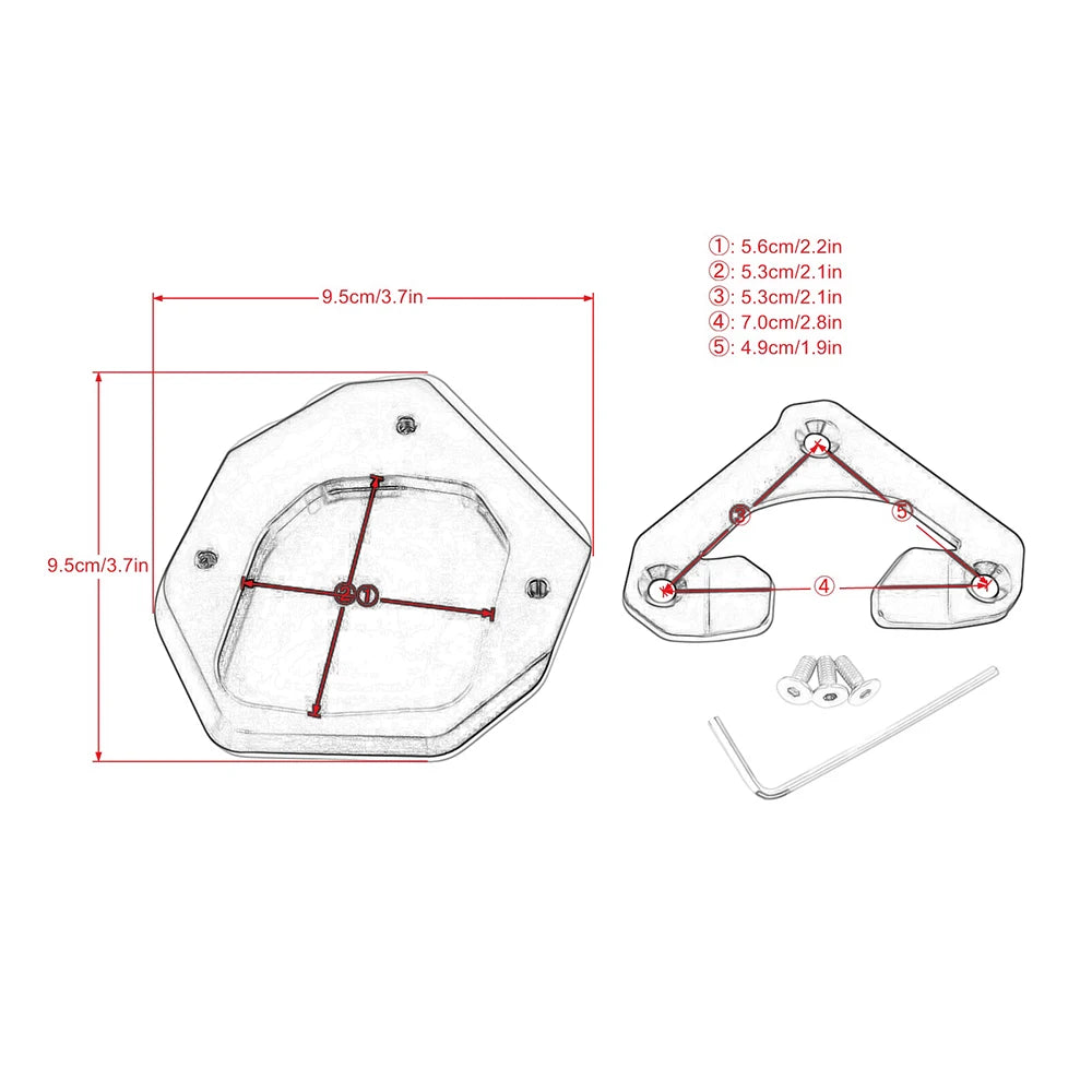 Motorcycle Tenere700 XTZ700 Kickstand Extension Plate Foot Side Stand Enlarger Pad For YAMAHA TENERE 700 XTZ 700 2019-2023 2022