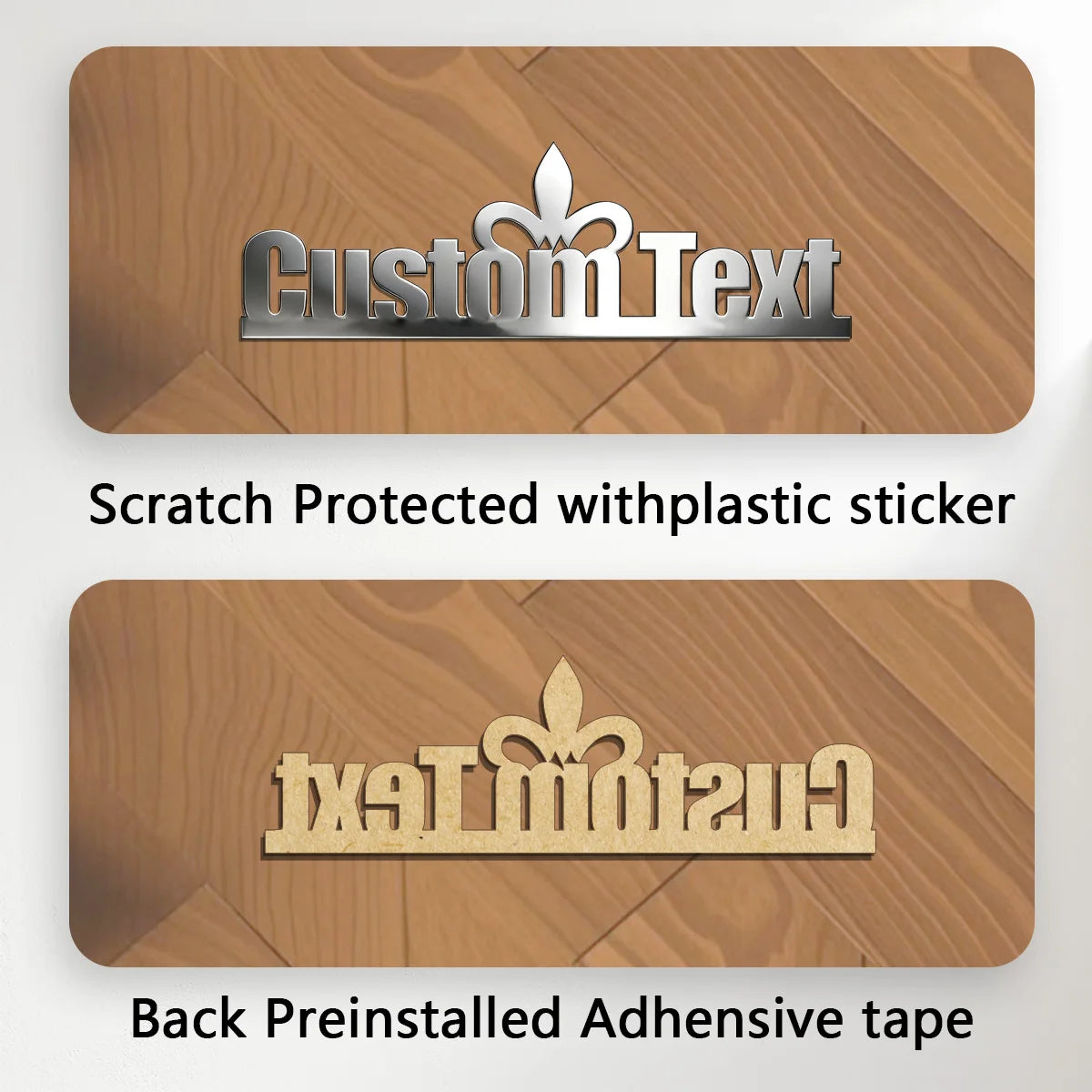 Classic Font Chic Crown Metal Car Styling Body Side Stickers Customization Logo Badge Emblem Motorbike Waterproof Accessories
