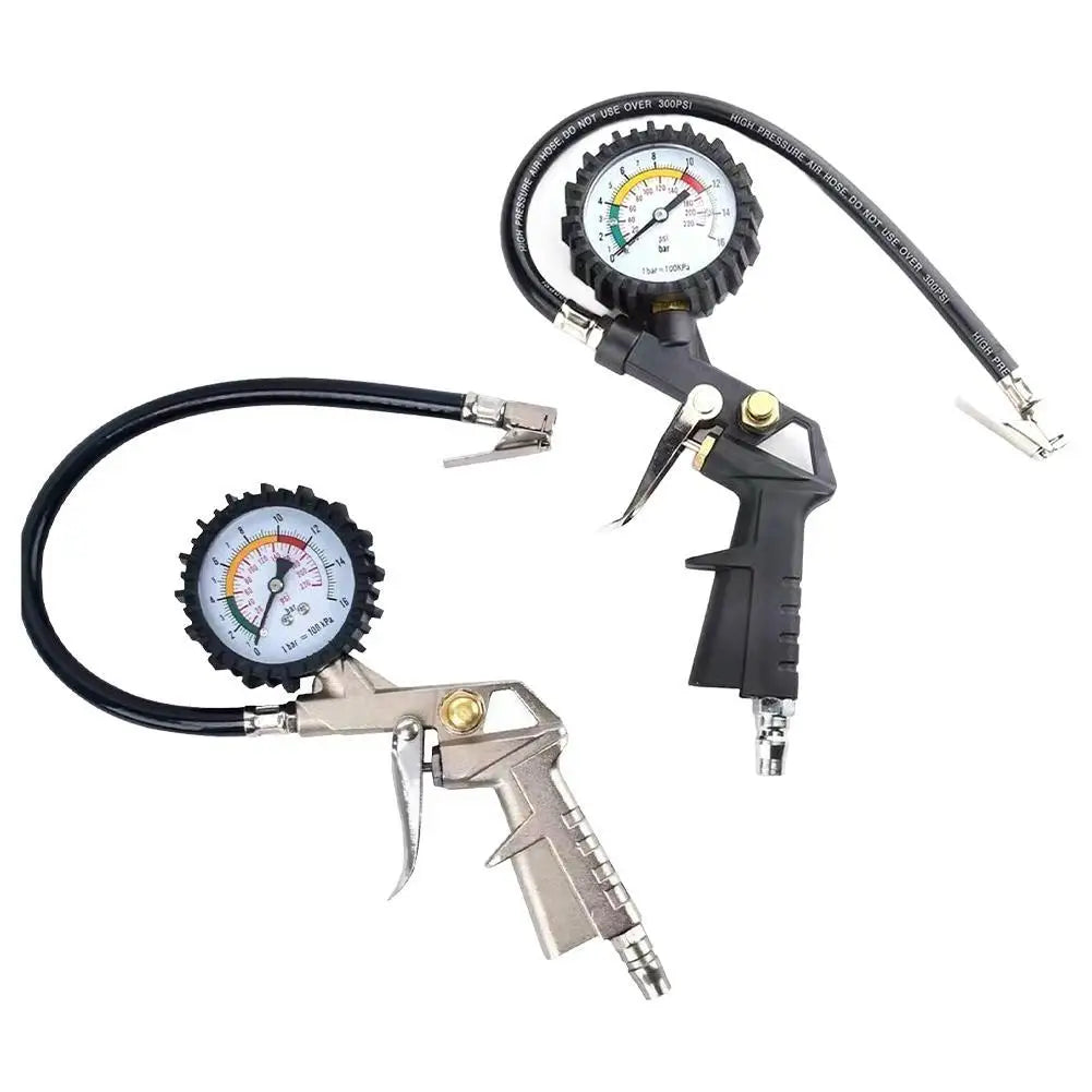 Interface Tire Pressure Gauge For Car Motorcycle SUV Inflator Pumps Tire Repair Tools Pressure Gun Type For Air Compressor