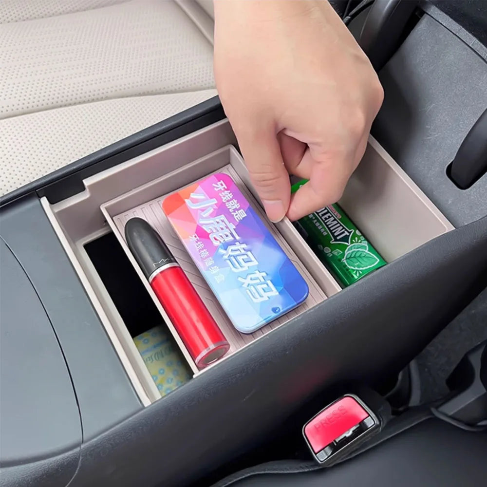 For BYD Dolphin Smart Driving Edition 2025 Armrest Box Double-layer Storage Box Car Modification Supplies Sliding Storage Box