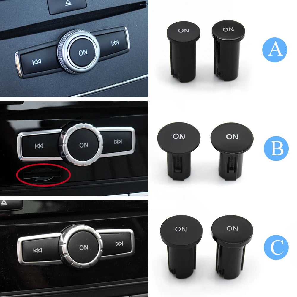 Front Center Console Radio CD Player Button Knob ON Button Switch Cap For Mercedes Benz W204 X204 W212 W207 W218 W166 W156 W176
