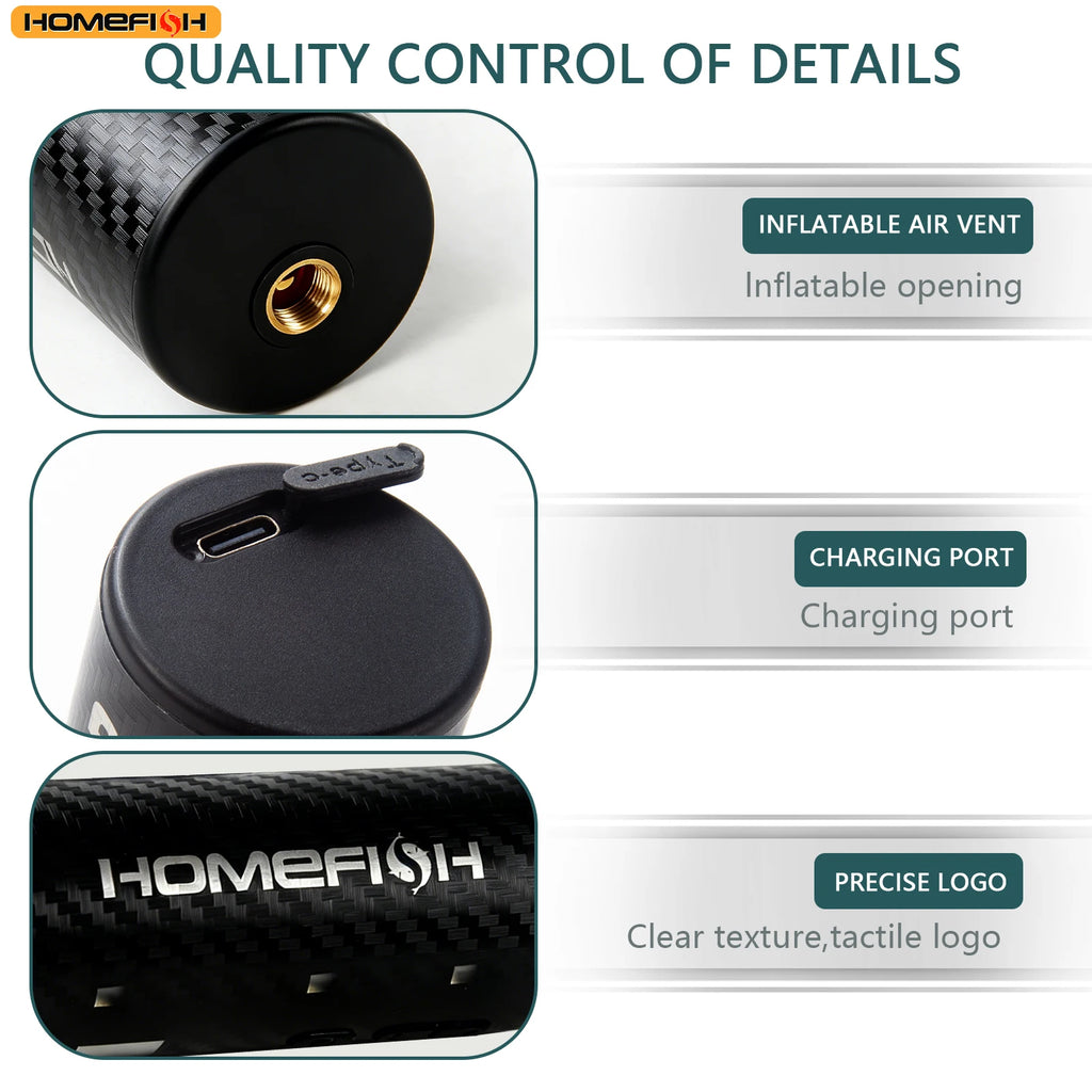 HOMEFISH 12V 120PSI Mini Air Compressor Tire Inflator Portable Electric Air Pump for Ball And Bicycle Tire Inflating