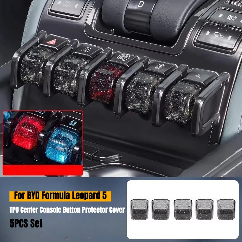 For BYD Formula Leopard 5 8 Ti3 TPU Center Console Button Protector Cover Starry Sky Style Protective Cover Modified Accessories