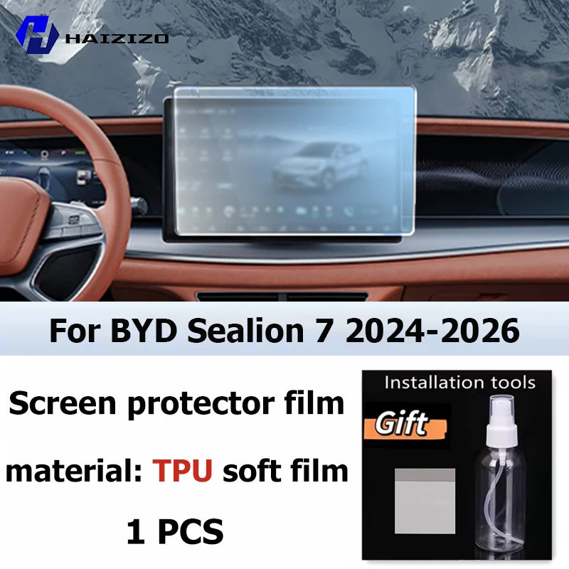 For BYD Sealion 7 2024-2026 Car interior Matte Screen Protector console GPS Navigation LCD screene TPU film Scratch resistant