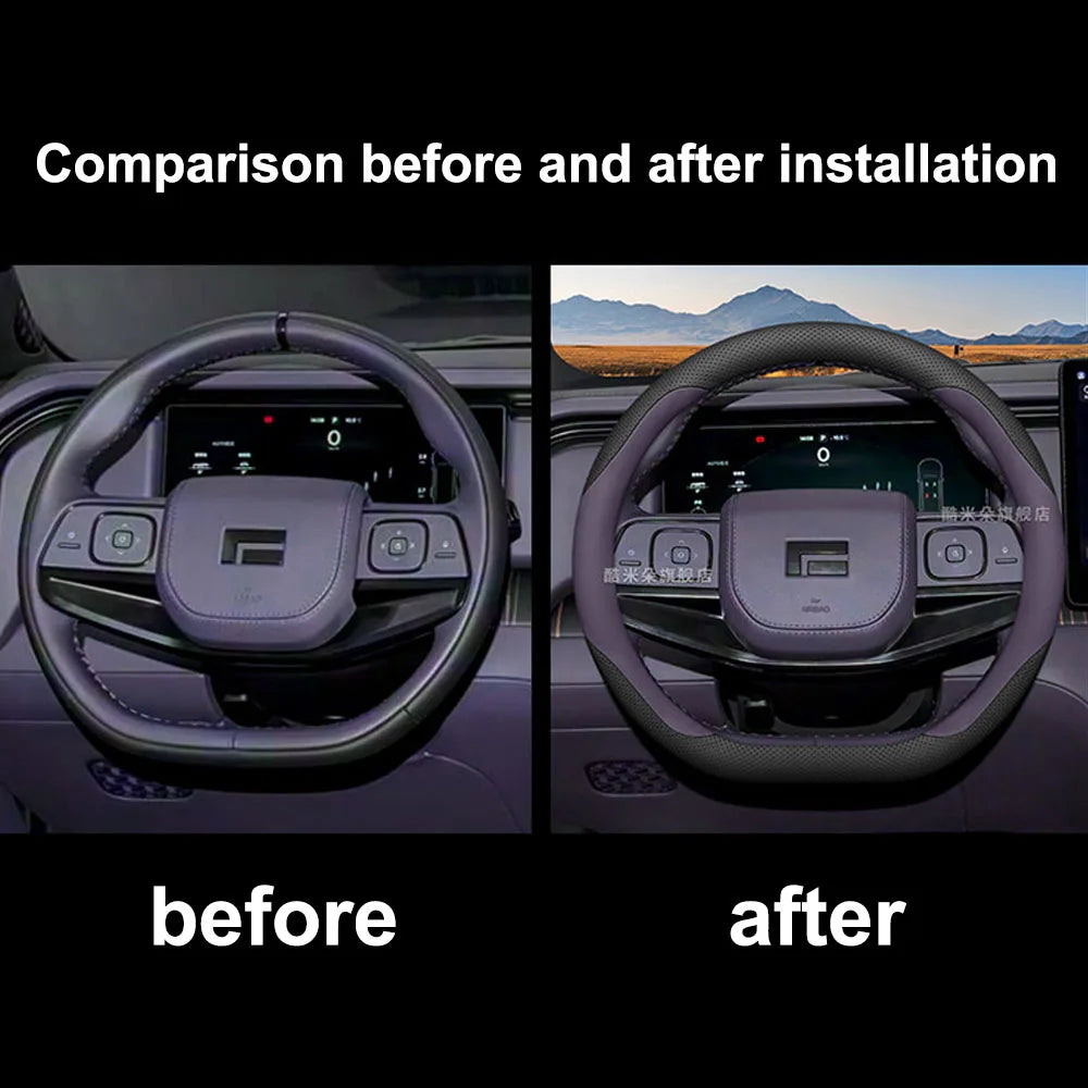 Leather Steering Wheel Cover Fit For Rox Adamas 2025 2026 Ultra Thin Four Season Handle Set Interior Modification Supplies