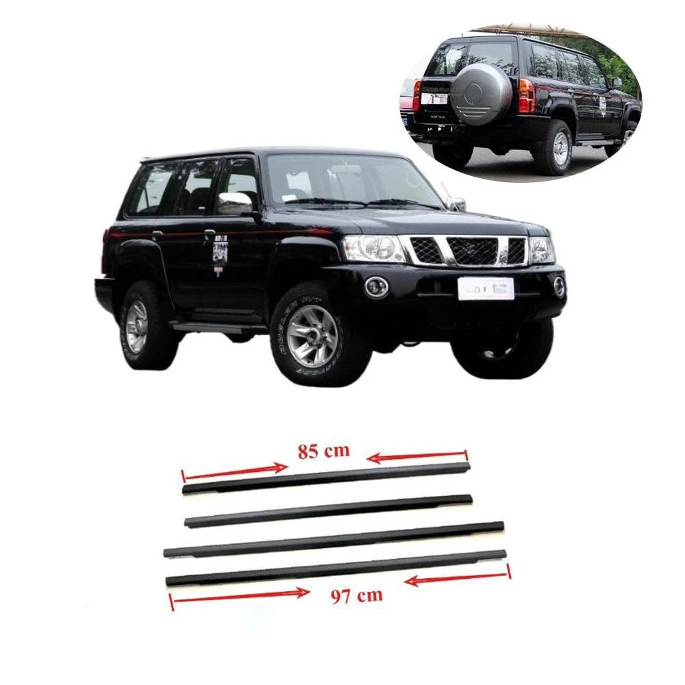 1 Kit Black Moulding Window Door Belt Line Shell for Nissan Patrol Y61 1995-2005 Weatherstrip Protect Rubber Seal 82820-VB000