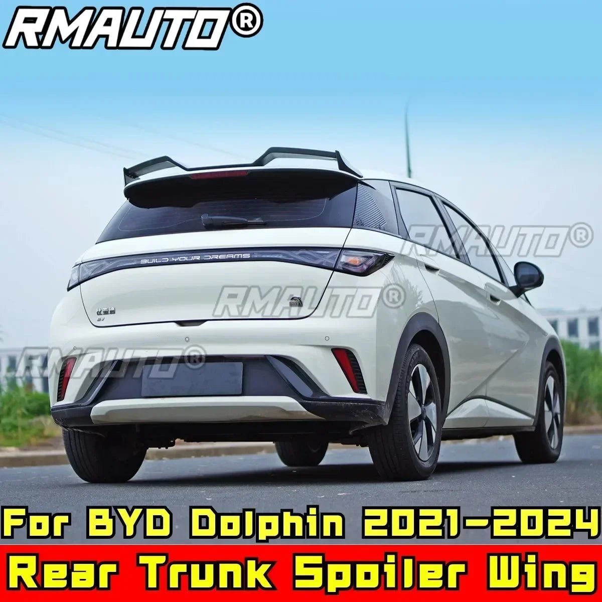 Dolphin Body Kit Rear Roof Spoiler Rear Wing Glossy Black DC Style Rear Roof Wing for BYD Dolphin 2021-2024 Car Accessories