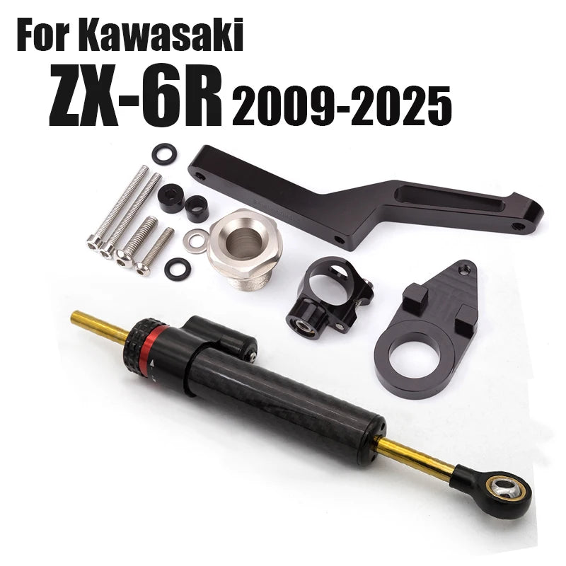 2024 For Kawasaki Ninja ZX-6R ZX6R 636 600 2009 2010 2011 2012 2013 2014 2015 2016 2017 2018-2025 Steering Damper Bracket Kit