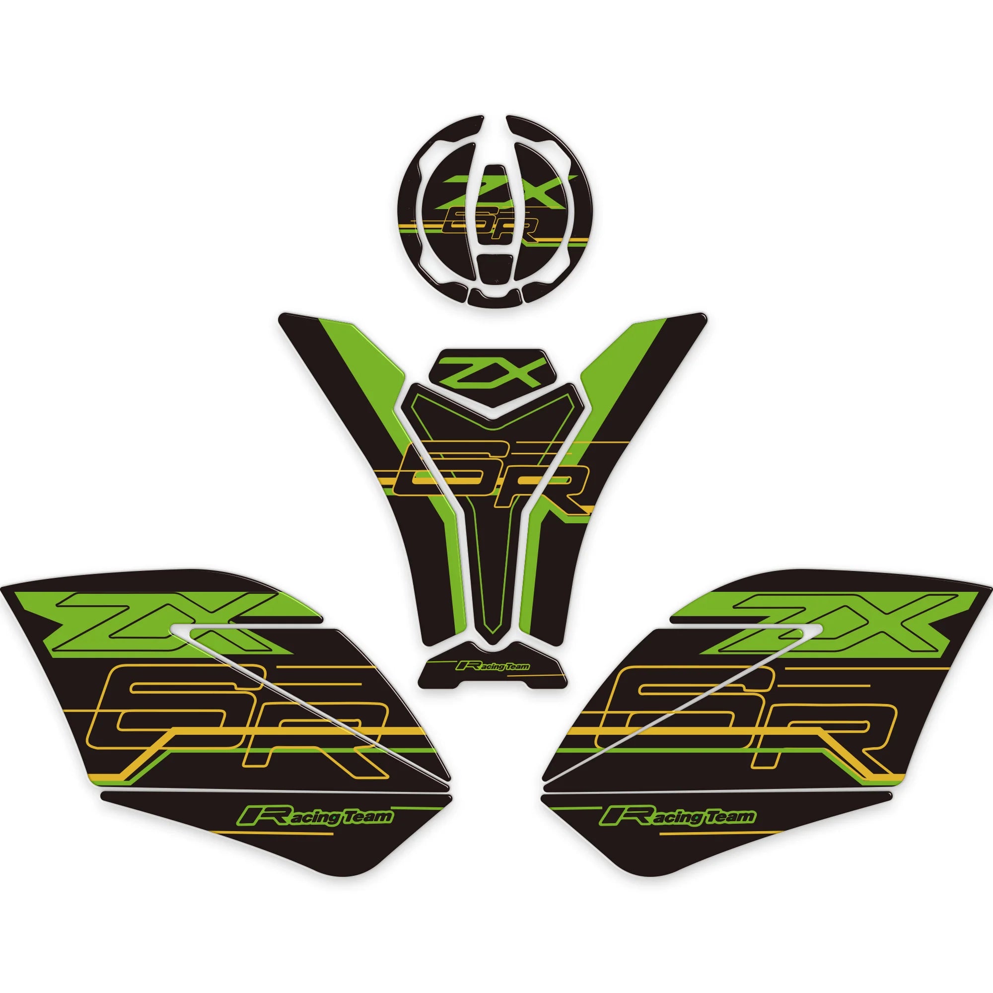 NEW fit kawasaki Ninja ZX6R ZX6R 3D Stickers Decals Tank Pad Gas Fuel Oil Cap Protector Front Face Fairing Fender