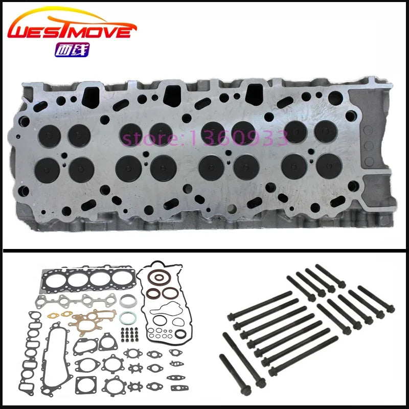 1KD 1KD-FTV complete Cylinder head assembly bolt gasket For Toyota Land Cruiser 90 120 Dyna 150 Hilux Fortuner 3.0 D-4D 16V 00-