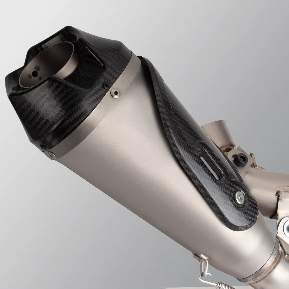 Motorcycle Exhaust Tail Tube Kit Mid Line Pipe Muffler With Cover Slip On For Ducati Panigale/Streetfighter V4/V4R/V4S 2018-2024