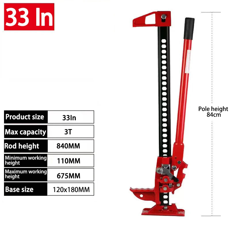 20 /33 Inch Car Jack Manual Off-road Vehicle Rescue Jack Car Monkey Climbing Bar Front Bar Holder Off-road Jack Recovery Lifter