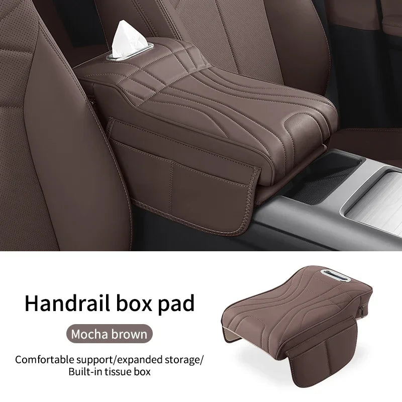 For Rox 01 Polestones 01 2024 Car Tissue Box Height Increase Armrest Pad Thicken Armrest Box Protective Cover Height Pad Storage