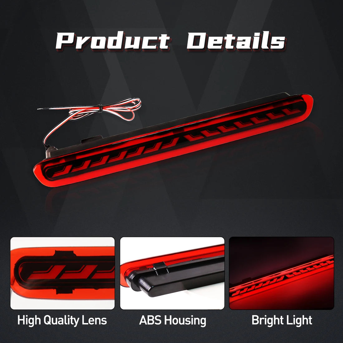 LED High Mounted Brake Light For Toyota Hilux Revo 2015 2016 2017 2018 2019 2020 3rd Third Middle Dynamic Flowing Tail Stop Lamp