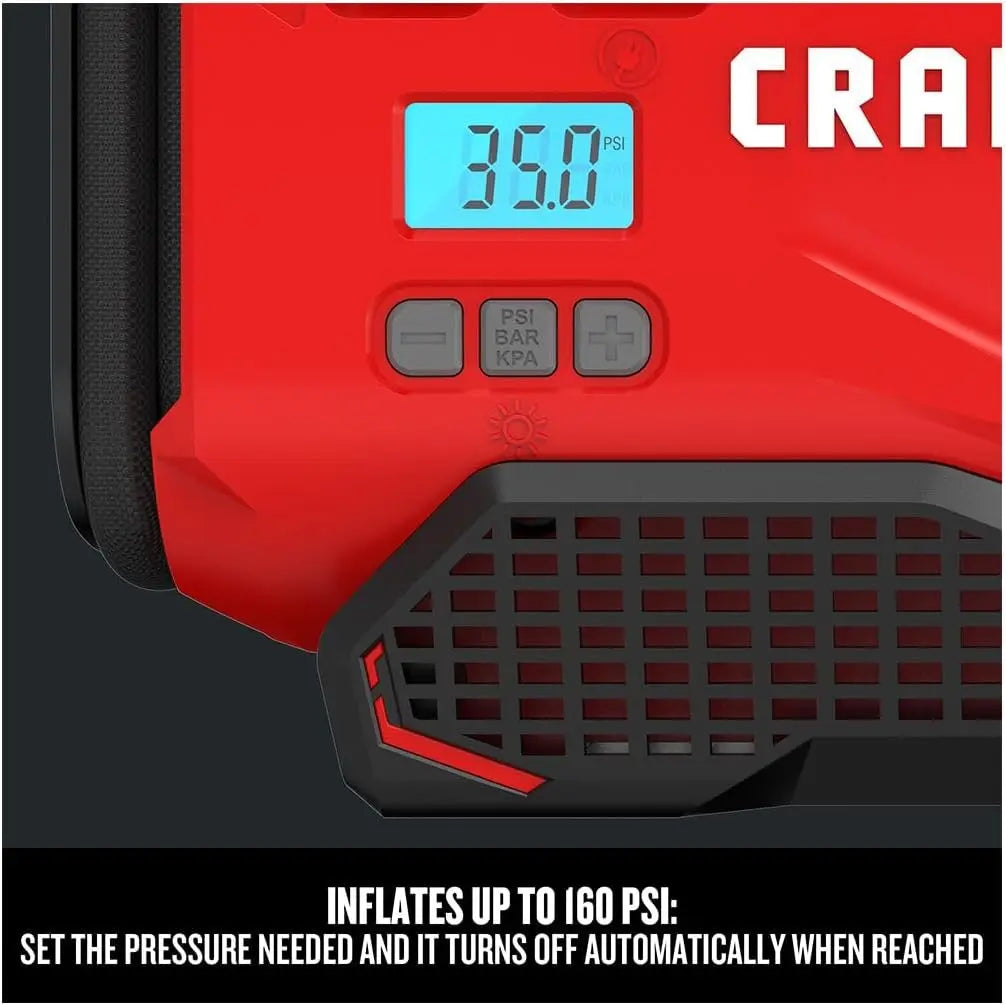 3-in-1 Tire Inflator: Cordless, 120V, 12V Car Adapter, Auto Shutoff, Digital Gauge, Portable Air Compressor
