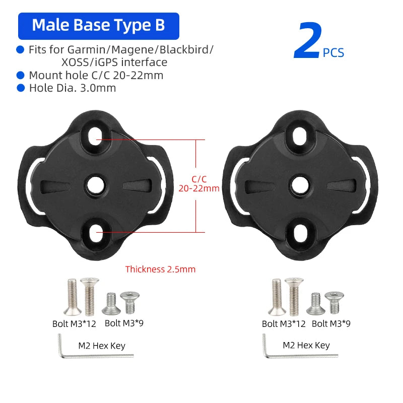 Bicycle Speedometer Mount Bracket Fixed Base Accessories for Garmin Bike Front Light Convex Male Buckle Replacement Repair Parts
