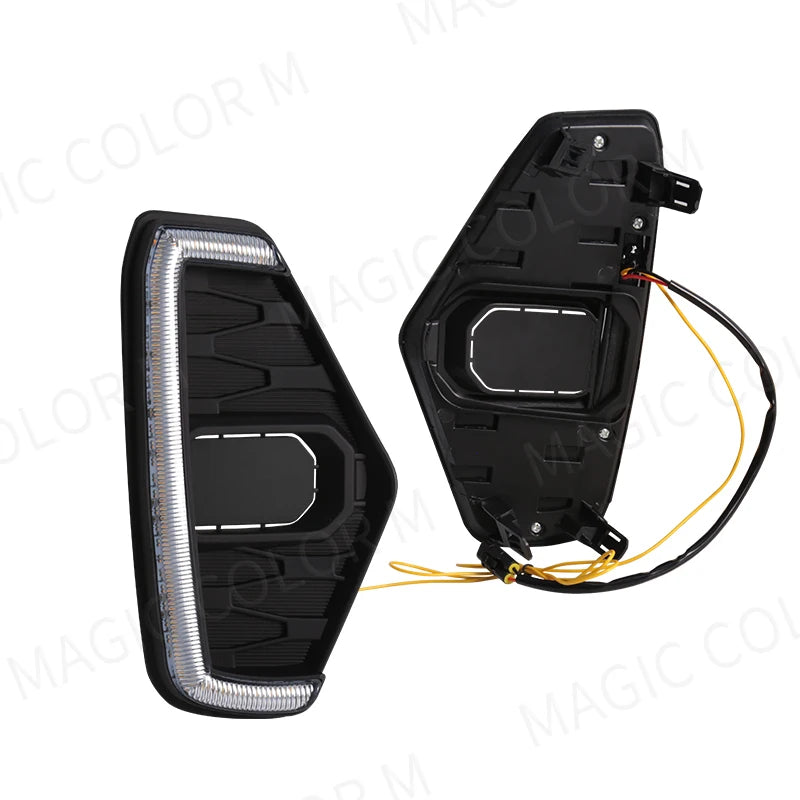 Car DRL For Nissan Navara NP300 Frontier 2020 2021 2022 Led Daytime Running Light Driving Fog White Yellow Turn Signal Lamp 12V