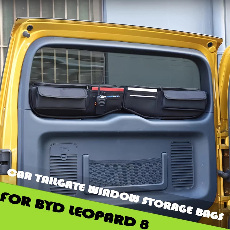 Car Tailgate Window Storage Bags Fit for BYD  Leopard 5 Leopard 8 Modified Car Rear Window Half-Height Storage Bag Upgrade Parts