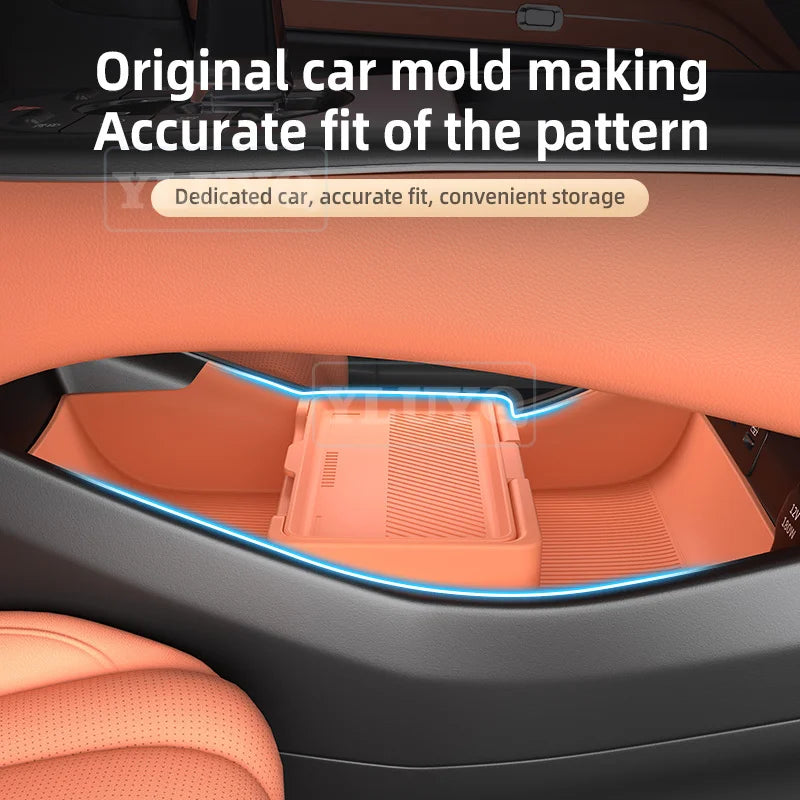 For BYD Sealion 07 EV Car Storage Box Silicone Storage Bin Under Center Console Car Interior Modification Accessories