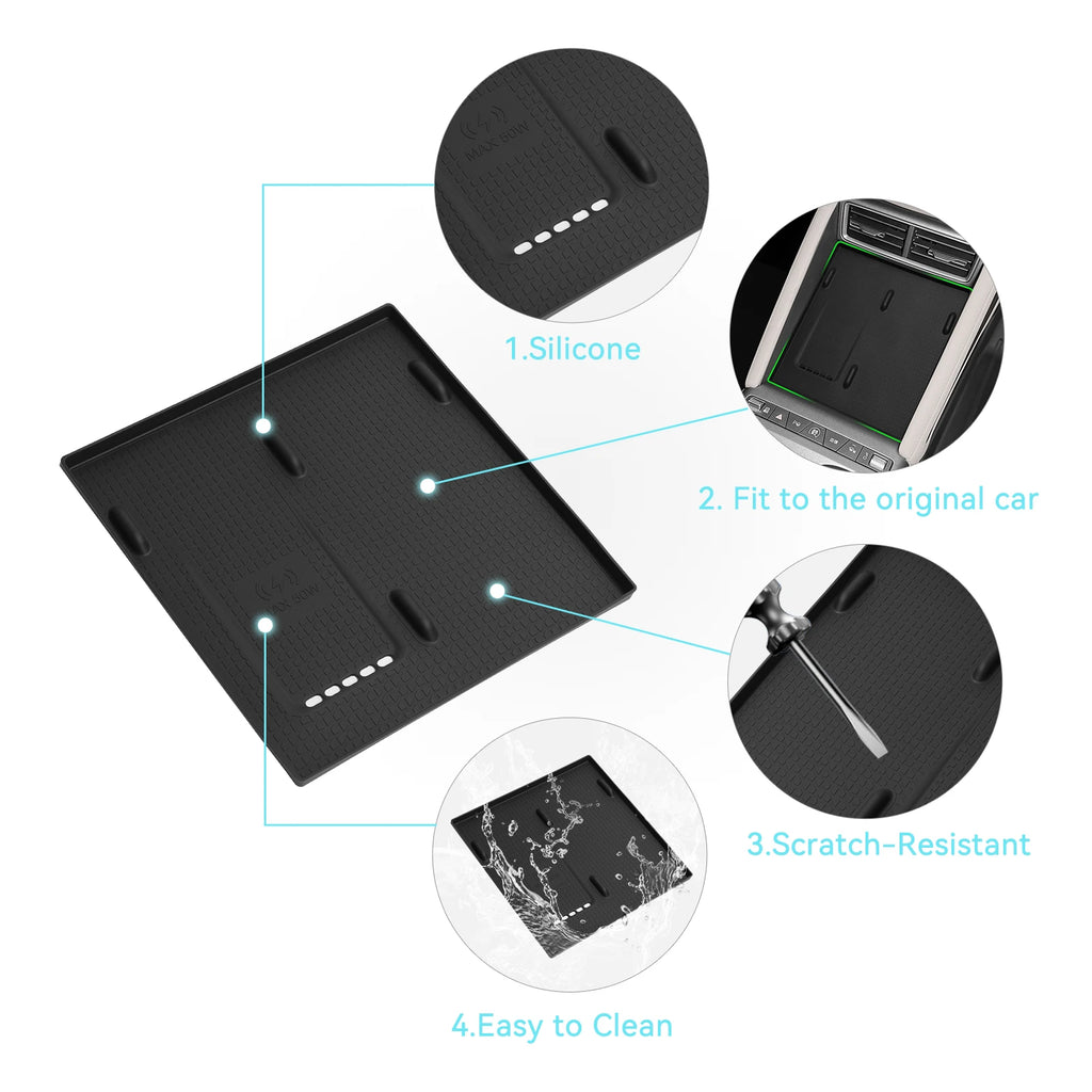 LUCKEASY for BYD Yuan UP/ Atto 2 2025-2026 Button Control Version Wireless Charging Pad Silicone Anti-Slip Mats Car Accessiories