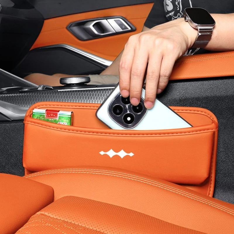 Seat Gap Storage Box for BYD Leopard 5 Leopard 8 Leather Car Seat Gap Pockets Anti-Spill Interior Accessory