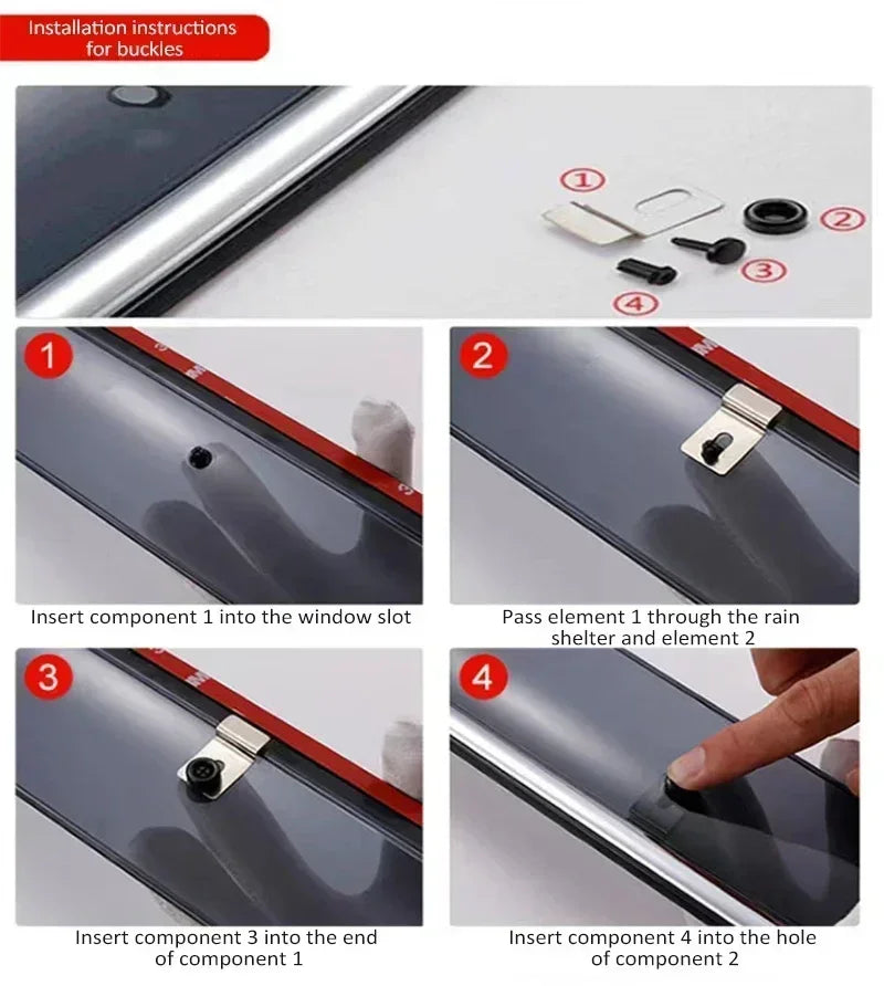 4pcs Car Window Visors For Polar Stone 01 Polarstone 01 ROX 2023 2024 2025 2026 2027 Waterproof Rain Guard Deflector Accessories