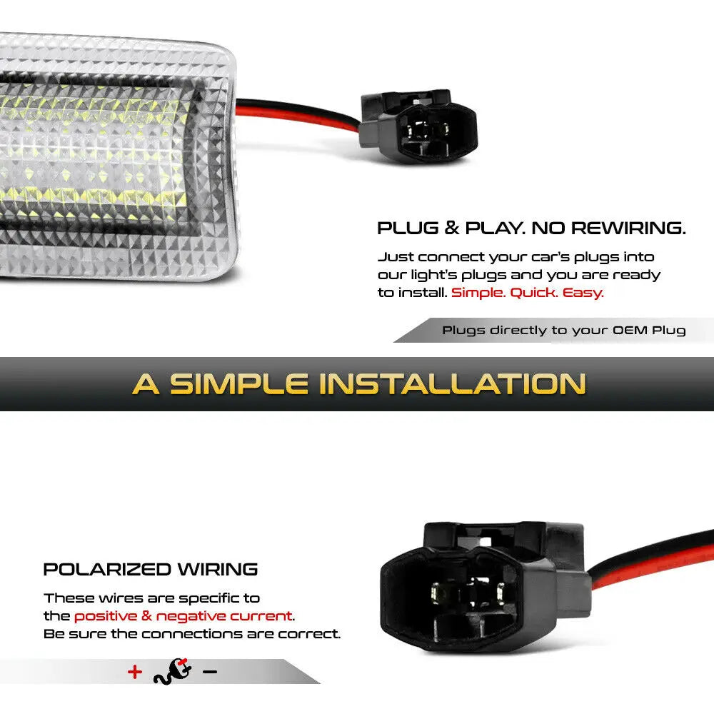 2Pc LED Door Courtesy Interior Light For Toyota Land Cruiser Prado 4Runner Sienna Avalon Sequoia Venza Previa Crown Wish Alphard