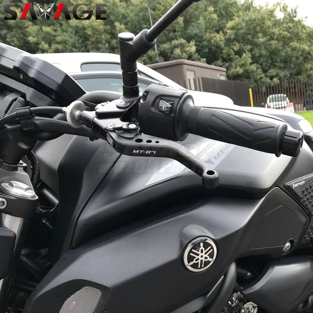 2024 MT-07 Short Brake Clutch Levers For Yamaha FZ-07 MT07 2014-2023 Motorcycle Accessories Adjustable Front Control Handles