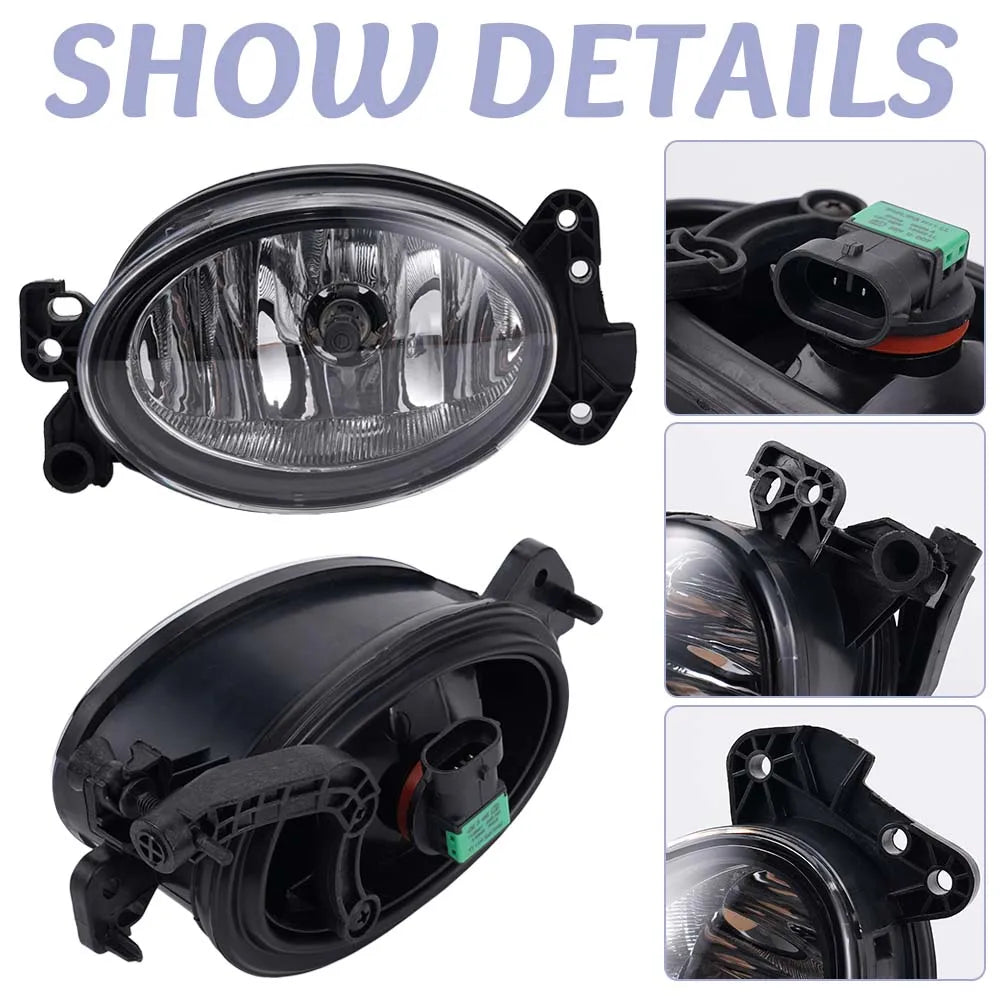  Fog Lamp Assembly Headlights Fog Lights Housing for Mercedes-Benz 2006-2011 ML-Class W164 compatible with Mercedes C E R