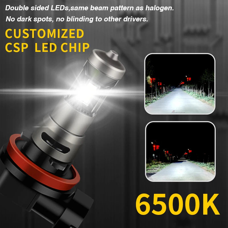 2PCS CANbus H11 LED Headlight Bulb 70W 12000LM High Low Foglight For NISSAN QASHQAI 2 (J11) 2017-2023 2018 2019 2020 2021 2022