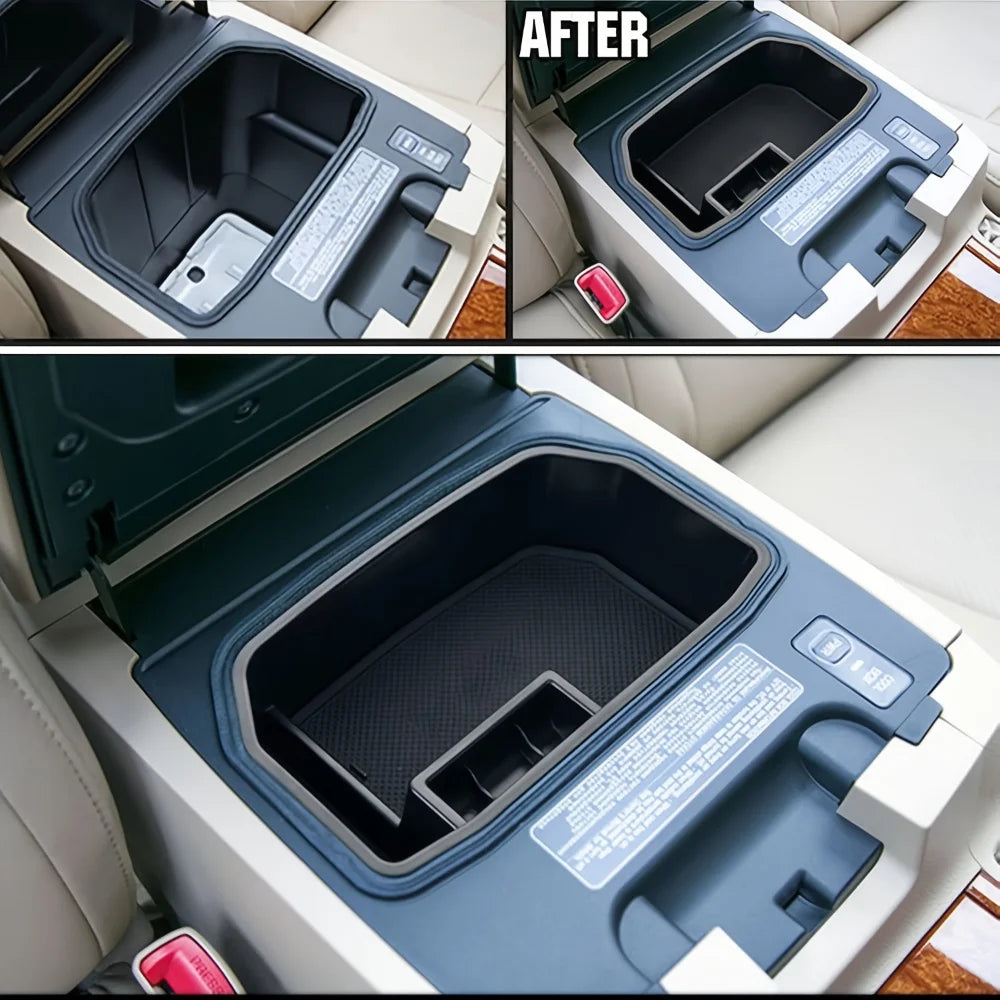 For Toyota Land Cruiser FJ200 LC200 X570200 2008-2021 Center Console Tray Armrest Divider Durable ABS Functional Storage Box
