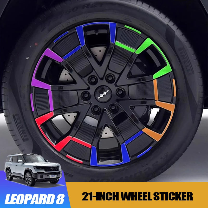 21-inch Wheel Sticker for BYD Leopard 8 Matte Black Wheel Wrap with Scratch Protection Accessory