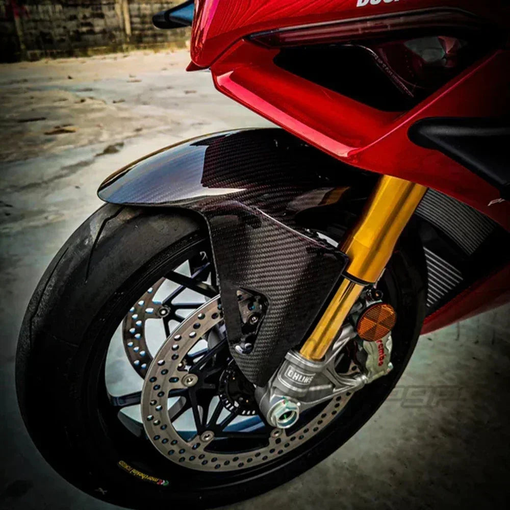 Motorcycle Carbon Fiber Front Fender Wheel Mudguard Mud Flap Fairing For DUCATI Panigale Streetfighter V2 V4 V4S V4R 2018-2024