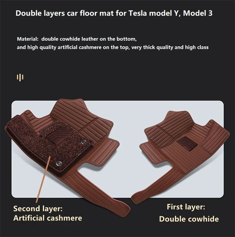 Custom Fit Floor Mat ECO Cowhide Leather for 5 Seaters Land Rover Range Rover Sport Velar Evoque Discovery 4 5 Defender