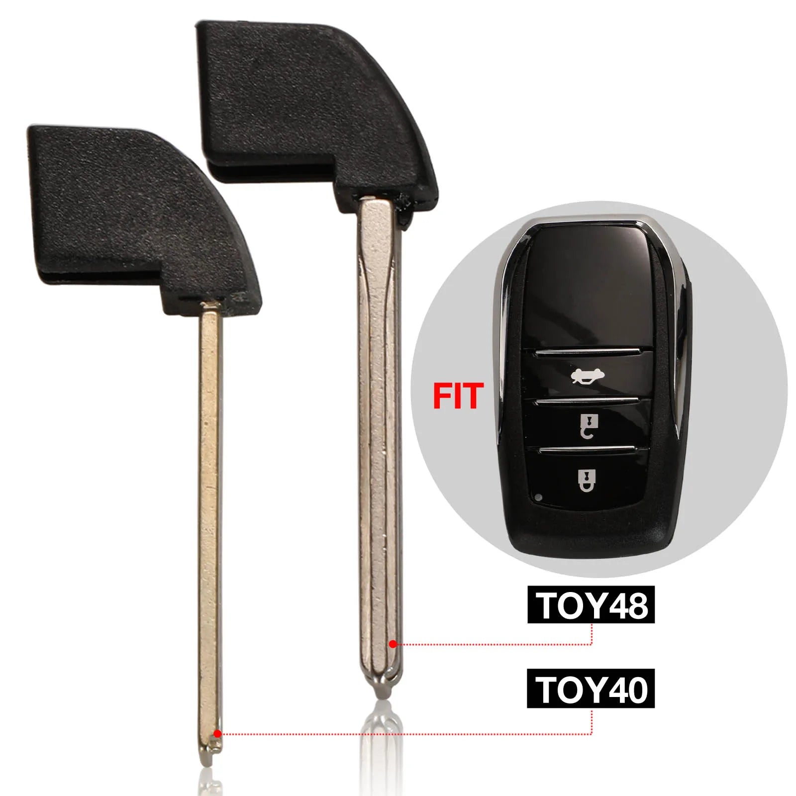 jingyuqin 10PCS/LOT New Smart Remote Key Insert blank Fob for Toyota Highlander Land Cruiser RAV4 Car Key Fob toy40 toy48 blade
