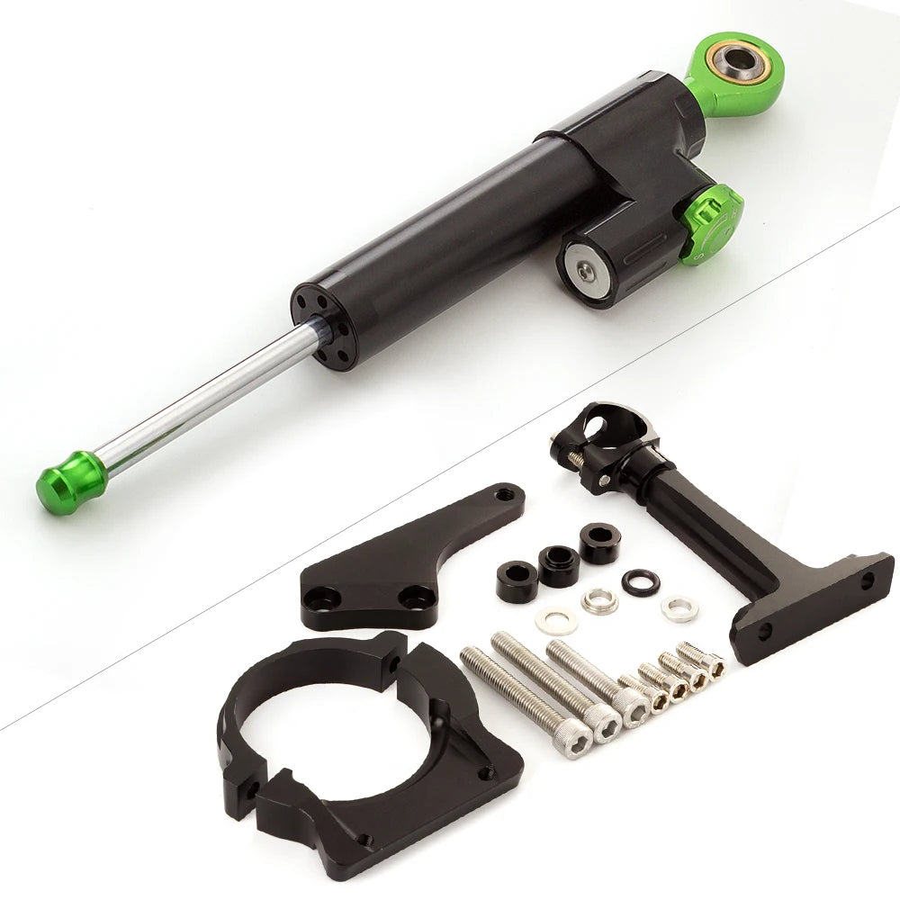 For Kawasaki ER6N ER6F Ninja 650R 2006-2008 Motorcycle Aluminum Steering Damper  2007Stabilize Bracket Support Mounting Kit