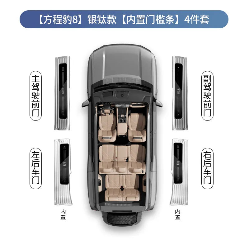For BYD Leopard 8 Denza B8 Car Specialized Trunk Rear Guard Plate Sill Strip Protective Strip Welcome Pedal Auto Interior