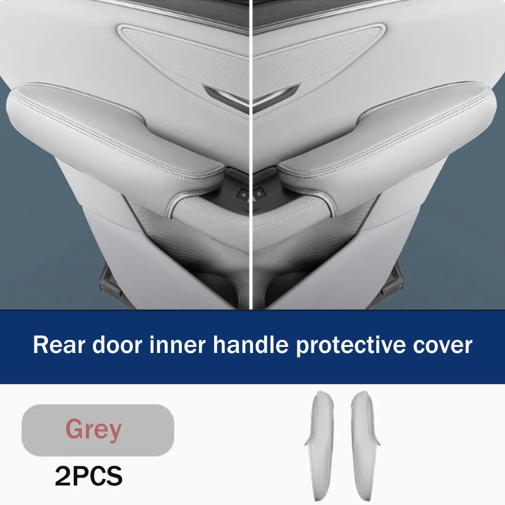 For BYD Seal U Sealion 6 Song Plus DM-i EV 2023~2025 2024 LHD Car Inner Door Handle Leather Protective Cover Interior Accessorie