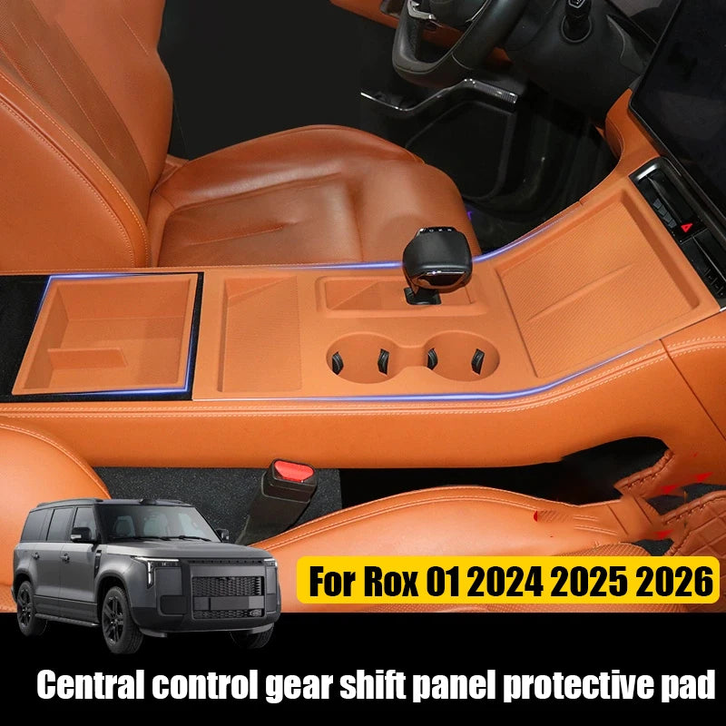 For Rox 01 2024 2025 2026 Automotive central control shift panel protective pad made of silicone material for interior use