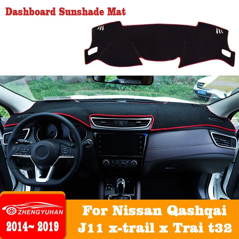 For Nissan Qashqai J11 2014~2024 2025 Car Console Non-slip Mat Dashboard Cover Sunshade Anti-UV Carpets Pad Interior Accessories